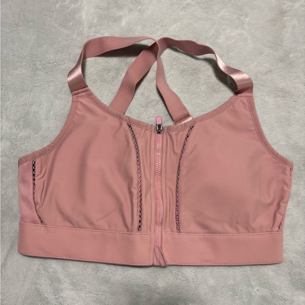 Fabletics Blush Zip-Front Sports Bra NWOT